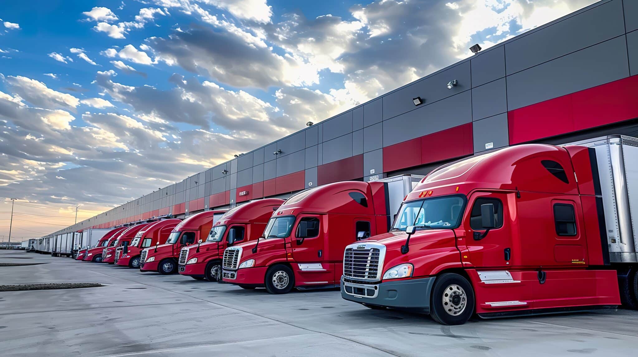 trucks lined up