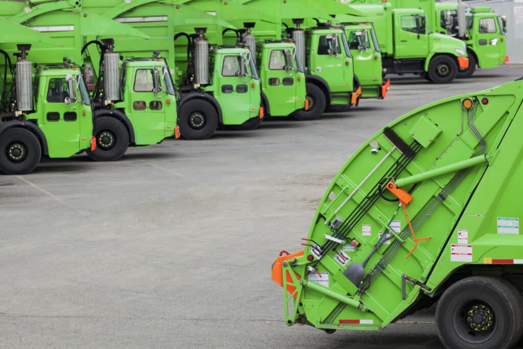 garbage trucks