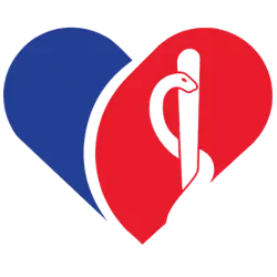 heart blue and red